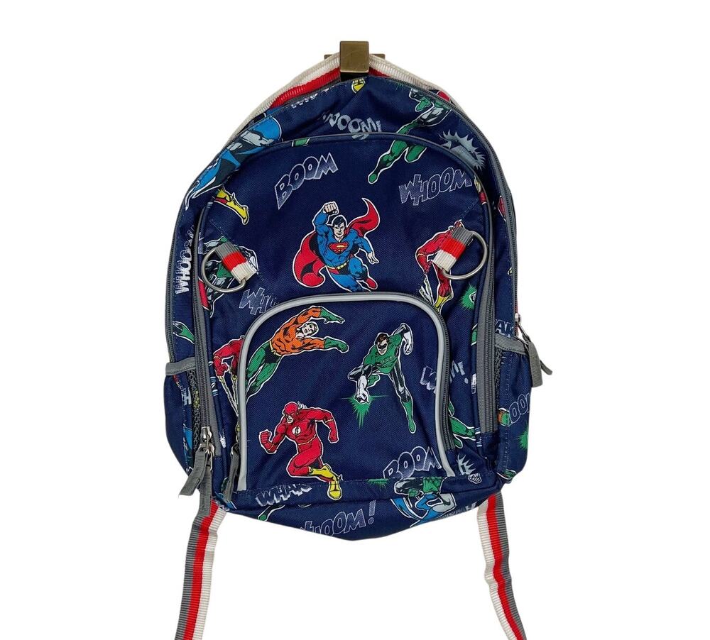 Pottery Barn Kids Justice League DC Comics Backpack Superman Batman Navy Pre-K